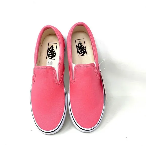 Vans Classic Slip On Pink Lemonade True White Canvas Womens Sneakers VN0A33TBUR1 - Picture 5 of 9